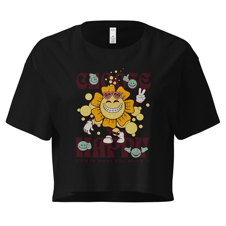 [ID: 636-G371] Choose Happy Women's Crop Top