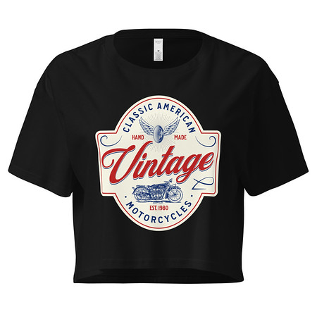 [ID: 636-G379] Classic American Motorcyles - Vintage Women's Crop Top