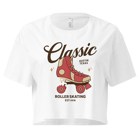 [ID: 636-G384] Classic Roller Skating - Sports Apparel Women's Crop Top