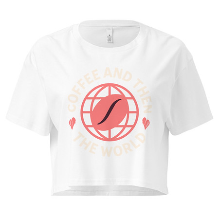 [ID: 636-G393] Coffee and Then The World - Earth Women's Crop Top