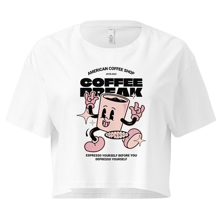 [ID: 636-G395] Coffee Break Mascot Women's Crop Top
