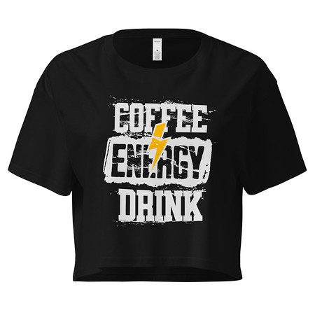 [ID: 636-G400] Coffee Energy Drink - Grunge Bolt Women's Crop Top