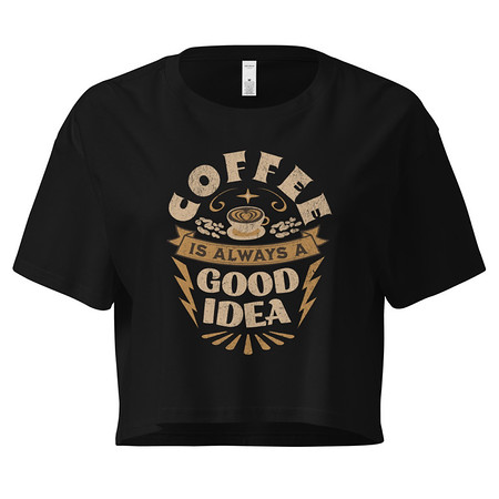 [ID: 636-G401] Coffee is always a good idea - Lightning Bolt Women's Crop Top