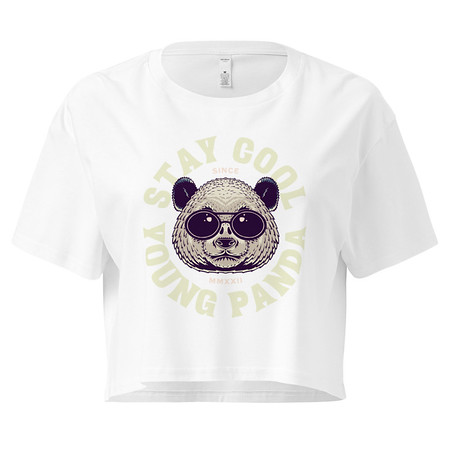 [ID: 636-G416] Cool Panda with Sunglasses -  Women's Crop Top
