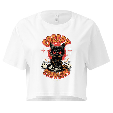 [ID: 636-G437] Creepy Crawlers Halloween Women's Crop Top