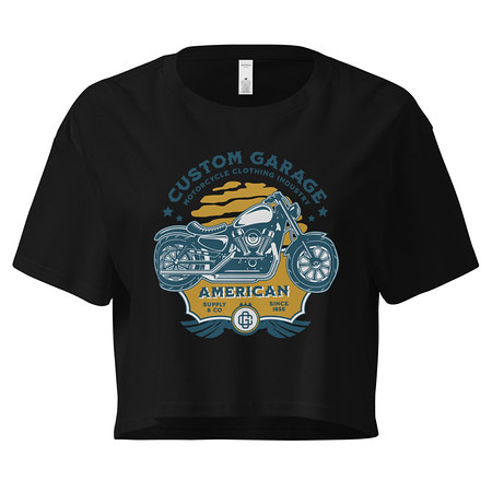 [ID: 636-G443] Custom Garage - Motorcycle Women's Crop Top