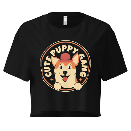 [ID: 636-G453] Cute Puppy Gang - Corgi Women's Crop Top