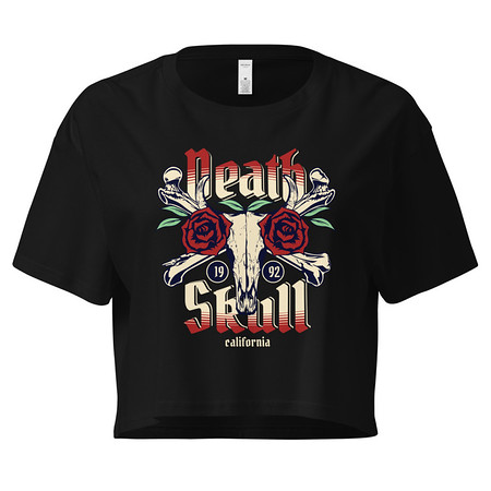 [ID: 636-G482] Death Skull - Flower Women's Crop Top