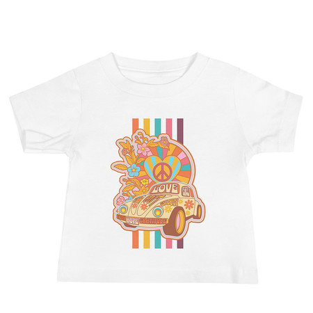 [ID: 305-G10] 60s flower power Baby Staple Tee