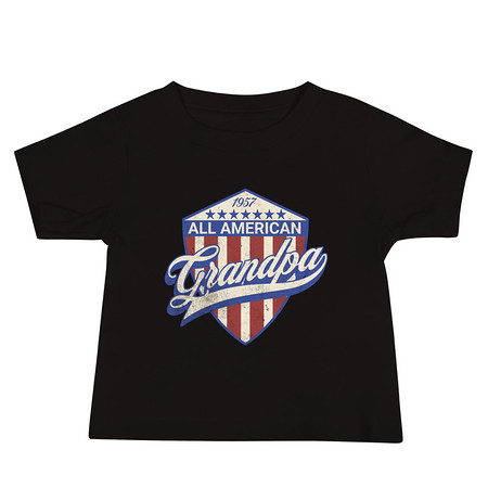 [ID: 305-G41] all american grandpa Baby Staple Tee