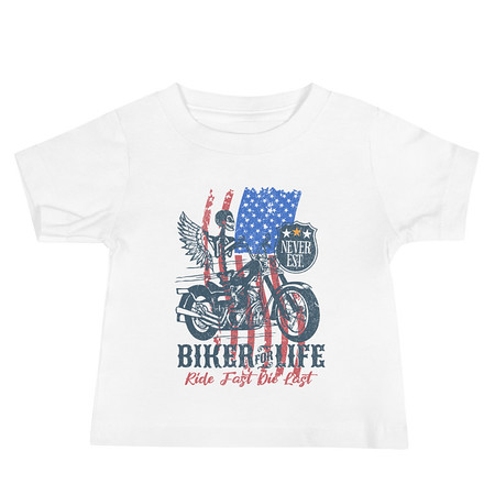 [ID: 305-G65] American Biker for Life Baby Staple Tee