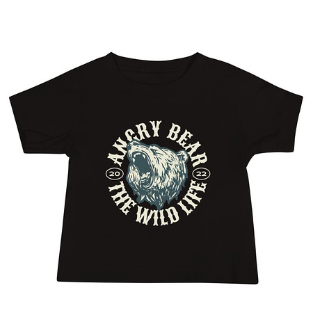 [ID: 305-G83] Angry Bear - Wild Life Animal Baby Staple Tee