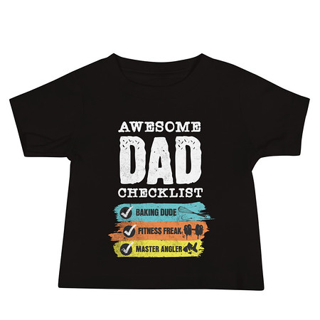 [ID: 305-G120] Awesome Dad Checklist Baby Staple Tee