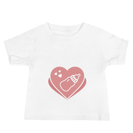 [ID: 305-G121] Baby Announcement - Feeding Bottle Baby Staple Tee