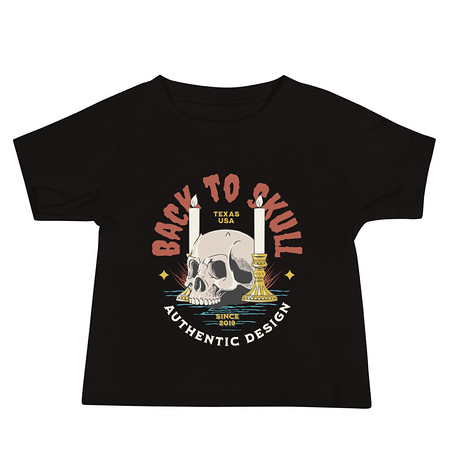 [ID: 305-G124] Back to Skull - Authenthic Design  Baby Staple Tee