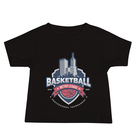 [ID: 305-G149] Basketball Sports Logo Baby Staple Tee