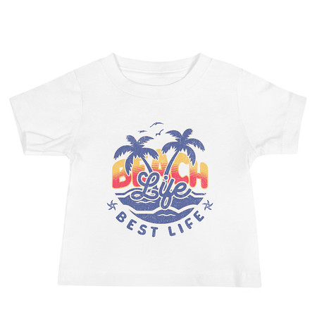 [ID: 305-G168] Beach Life Best Life Baby Staple Tee