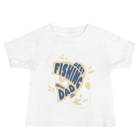 [ID: 305-G187] Best Fishing Dad - Typography Baby Staple Tee
