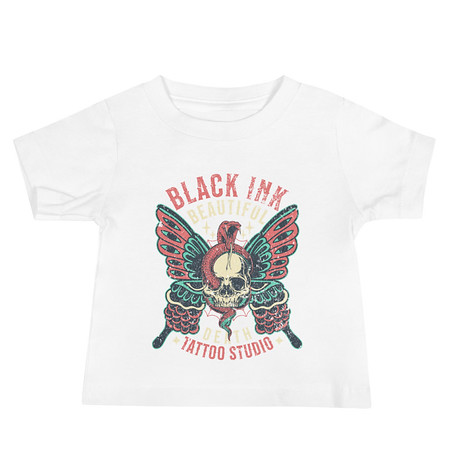 [ID: 305-G225] BLACK INK TATTOO Baby Staple Tee