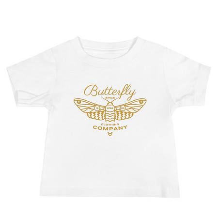 [ID: 305-G240] Blue Butterfly - Minimal Baby Staple Tee