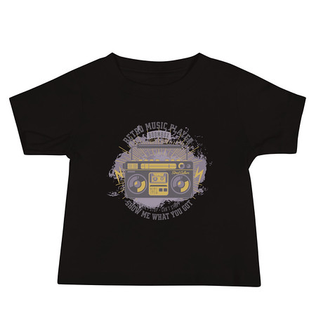 [ID: 305-G253] Boombox Music Player - Retro Baby Staple Tee