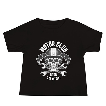 [ID: 305-G268] Born to Ride - Biker Club Skull  Baby Staple Tee