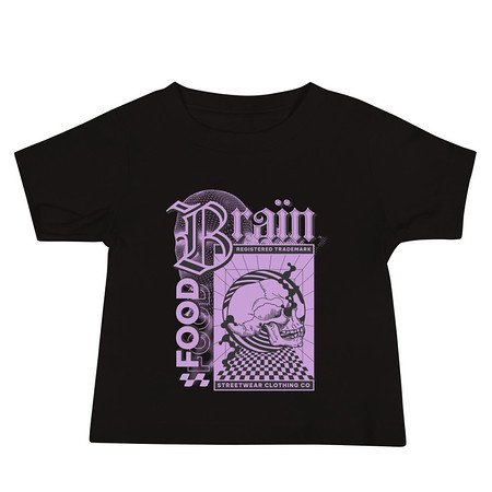 [ID: 305-G280] Brain Food - Y2K Skull Streetwear Baby Staple Tee