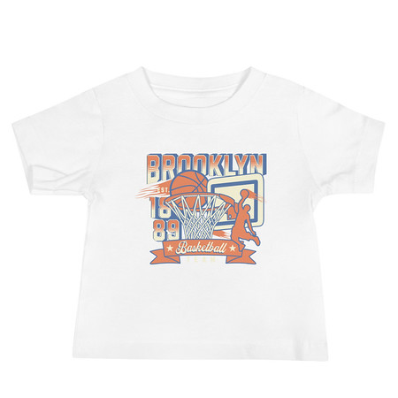 [ID: 305-G290] Brooklyn Basketball Team - Athletic Sports Baby Staple Tee