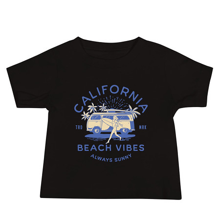 [ID: 305-G314] California Beach Vibes - Retro Camper Van Baby Staple Tee