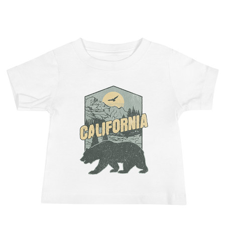 [ID: 305-G315] California Bear - Outdoors Wilderness Camping Hiking Baby Staple Tee