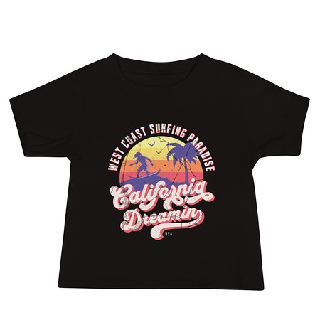 [ID: 305-G316] California Dreamin - Beach & Surf Baby Staple Tee