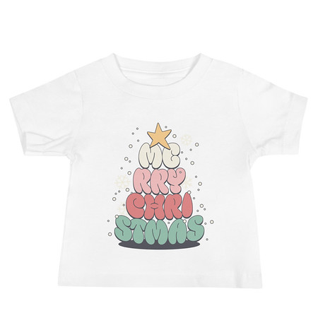 [ID: 305-G334] Cartoony Christmas Tree Baby Staple Tee