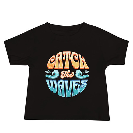 [ID: 305-G343] Catch the Waves - Beach Vibe Baby Staple Tee