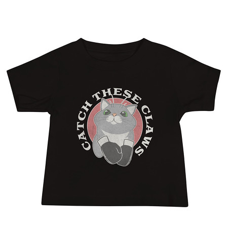 [ID: 305-G344] Catch These Claws - Cute Cat Baby Staple Tee