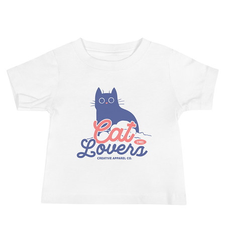 [ID: 305-G347] Cats Lovers Baby Staple Tee