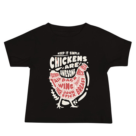 [ID: 305-G365] Chickens Are Awesome - Butcher Cuts Baby Staple Tee
