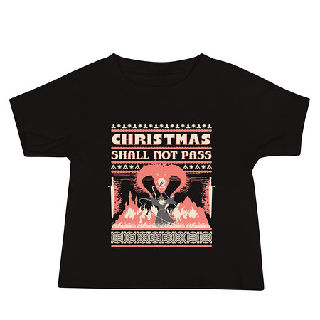 [ID: 305-G375] Christmas Shall Not Pass - Flaming Wizard Baby Staple Tee
