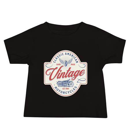 [ID: 305-G379] Classic American Motorcyles - Vintage Baby Staple Tee