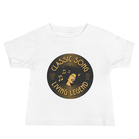 [ID: 305-G385] Classic Song - Music Record Baby Staple Tee