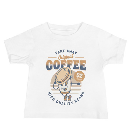 [ID: 305-G398] Coffee Cup - Comics Mascot Baby Staple Tee