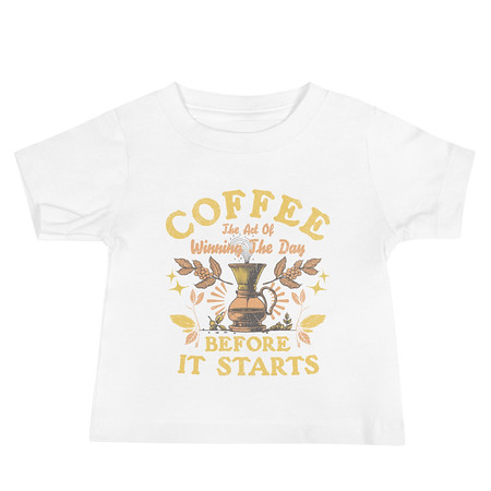 [ID: 305-G405] Coffee, The art of Winning The Day Baby Staple Tee