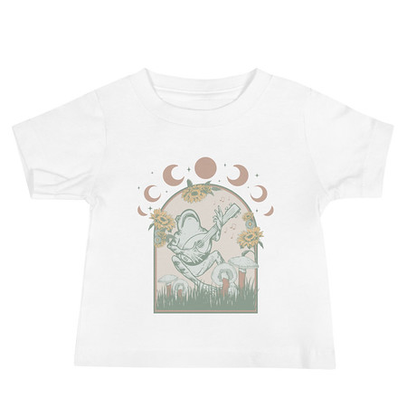 [ID: 305-G426] Cottagecore Frog Botanical Baby Staple Tee