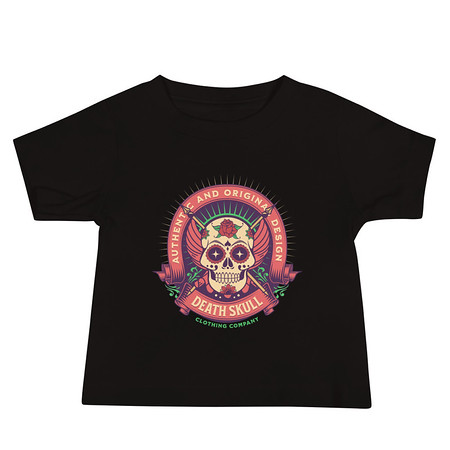 [ID: 305-G481] Death Skull - Badge  Baby Staple Tee
