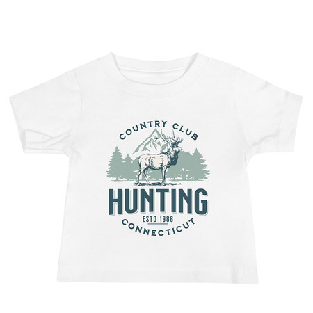 [ID: 305-G483] Deer Hunting Country Club  Baby Staple Tee
