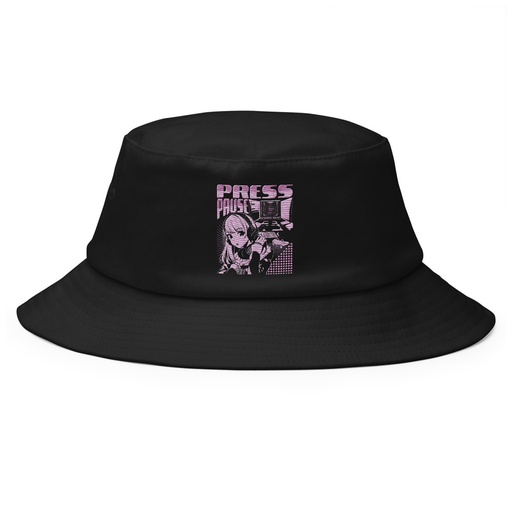 [ID: 253-G4] 'Press Pause' Anime Gaming Bucket Hat