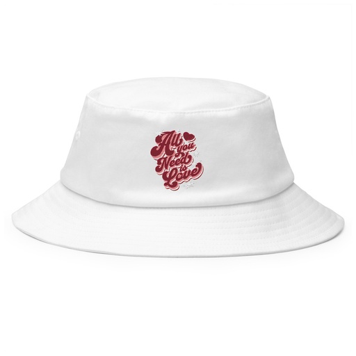 [ID: 253-G50] All You Need is Love - Retro Valentines Day Bucket Hat