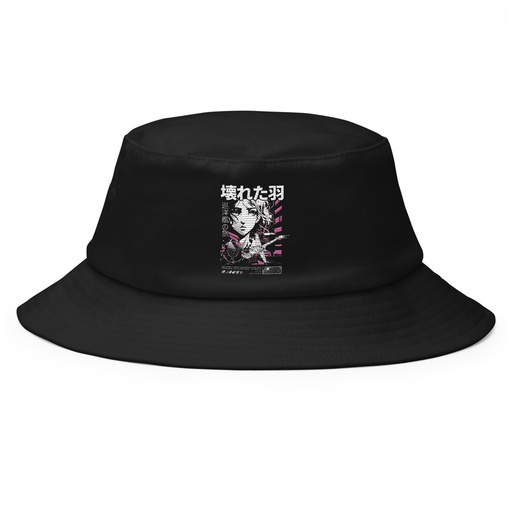 [ID: 253-G87] Anime Broken Wings - Neon Japanese Style Bucket Hat