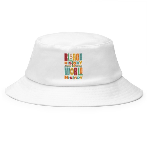 [ID: 253-G218] Black History Is World History - Colorful Typography Bucket Hat