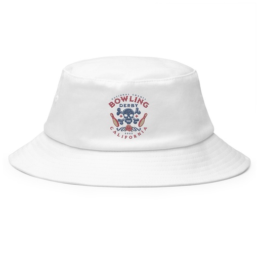 [ID: 253-G276] Bowling Derby Champs - Grunge Skull Bucket Hat
