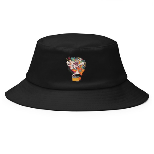 [ID: 253-G370] Choose Happy - Retro Music Bucket Hat
